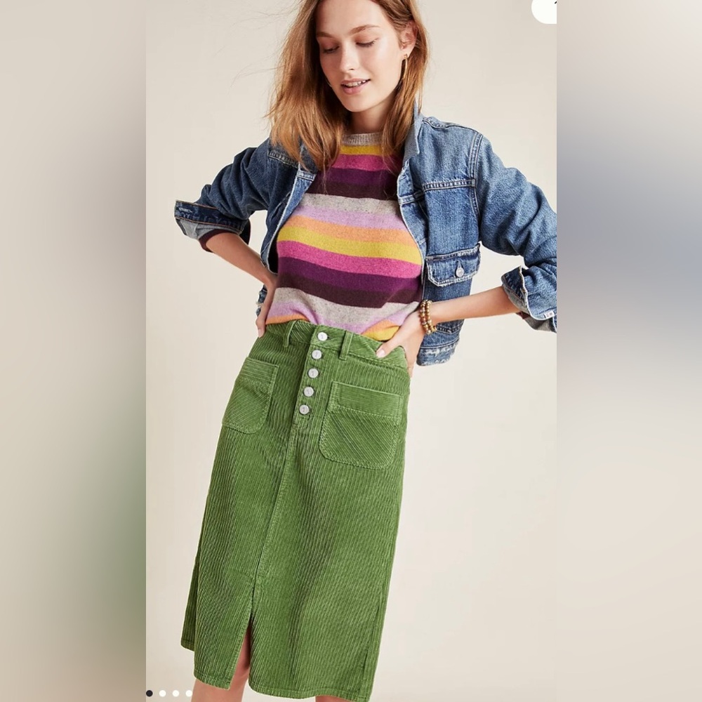 NWT‎ Anthropologie Pilcro And The Letterpress Corduroy Pencil Skirt
